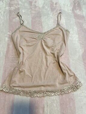 Express Lace Trim Cami Top Y2K Balletcore Blush Pink Size S